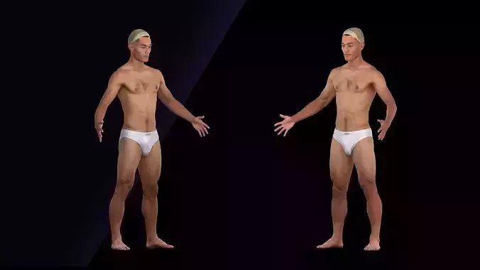 Raw A Pose 3D Scan Ton Wattana