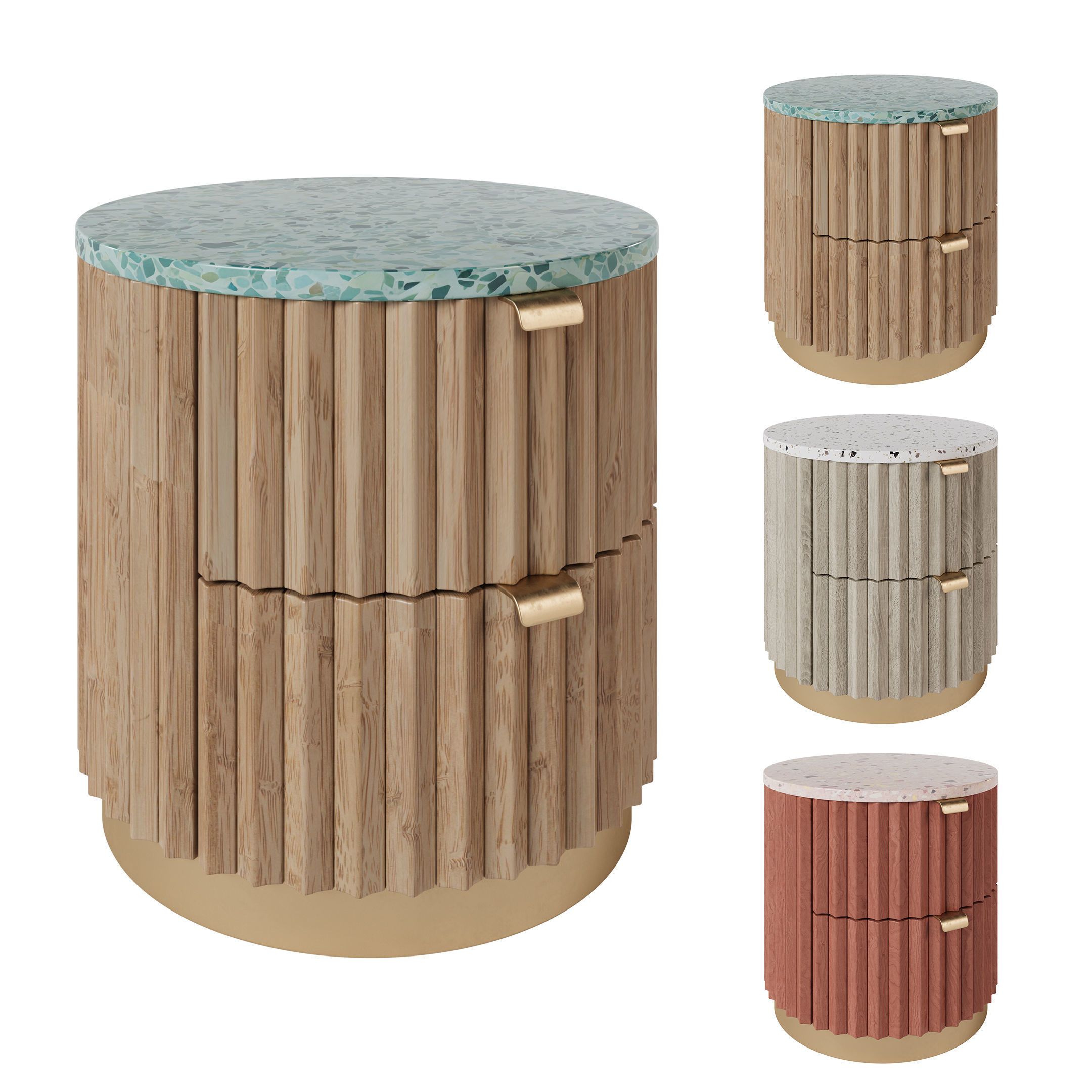 Makeup table and Nightstand bedside table 3D model_1