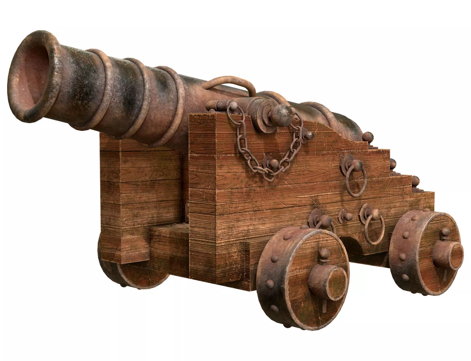 Cannon-3-Old Version Low-poly 3D model_0