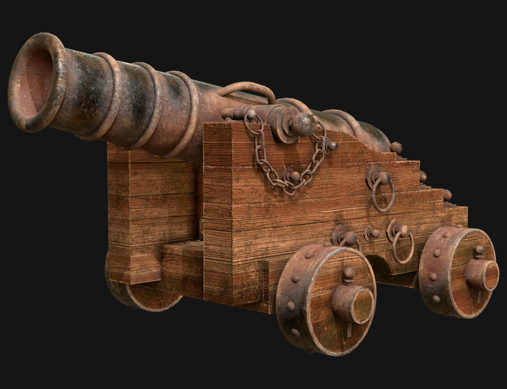 Cannon-3-Old Version Low-poly 3D model_3