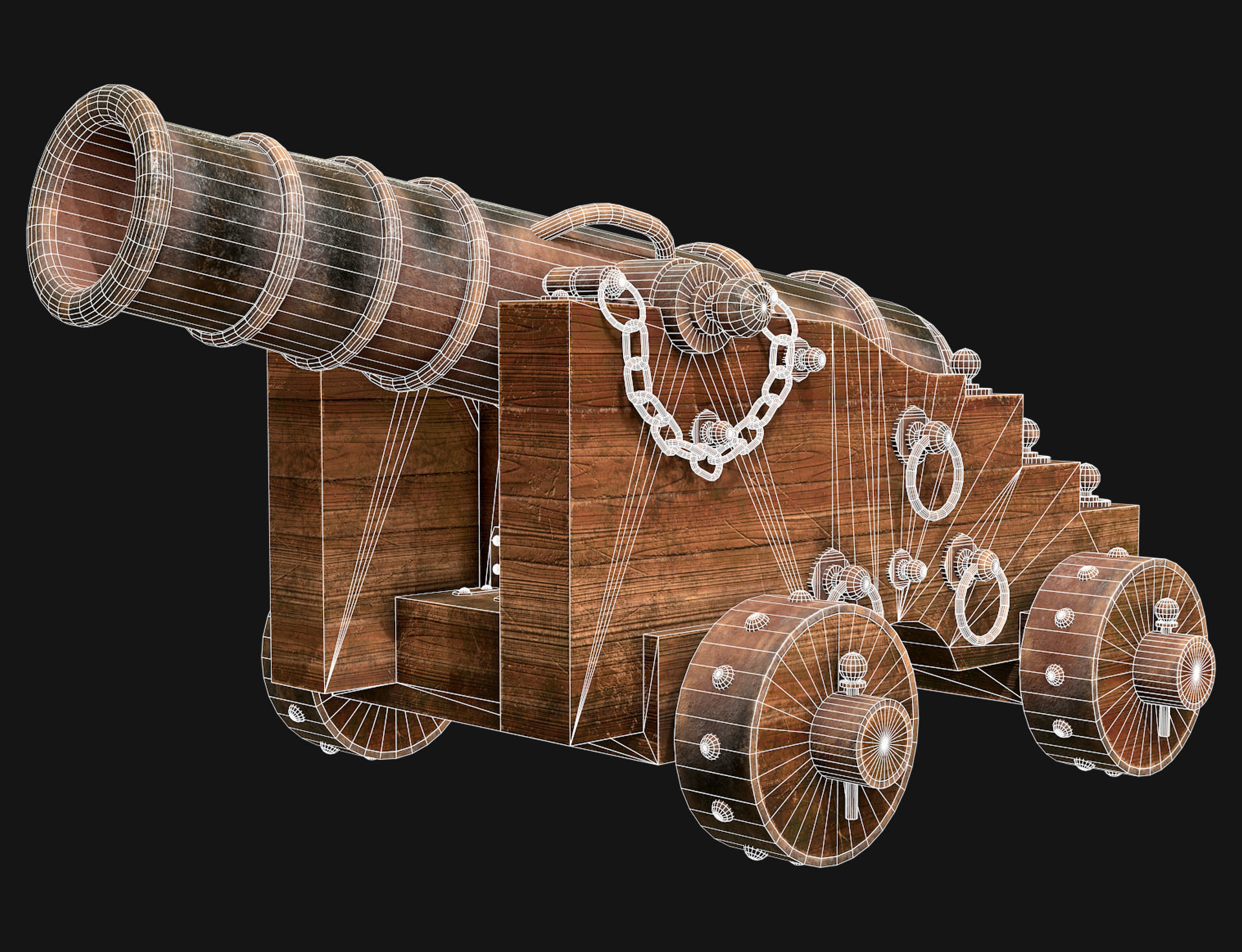 Cannon-3-Old Version Low-poly 3D model_7