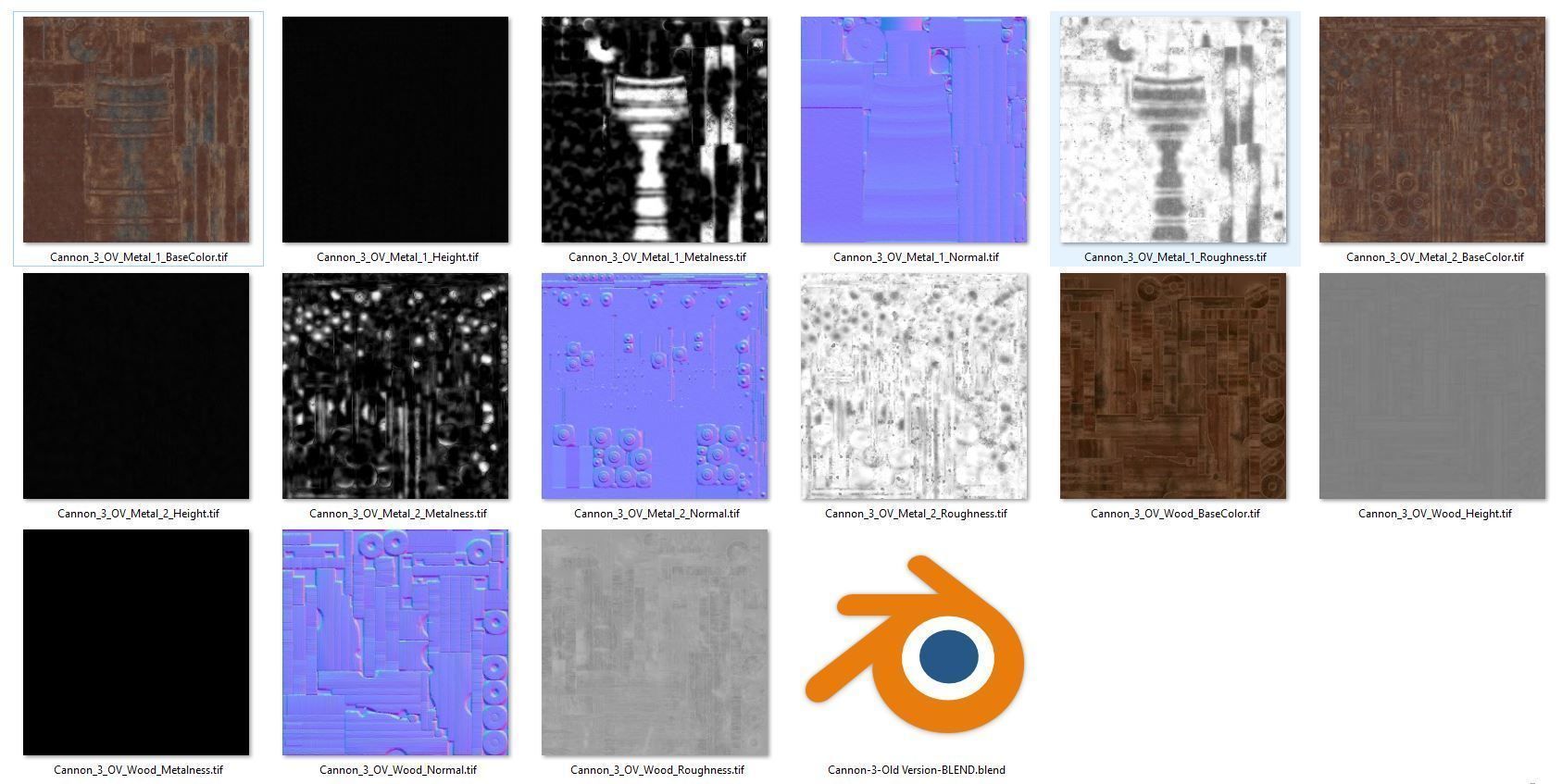 Cannon-3-Old Version Low-poly 3D model_15