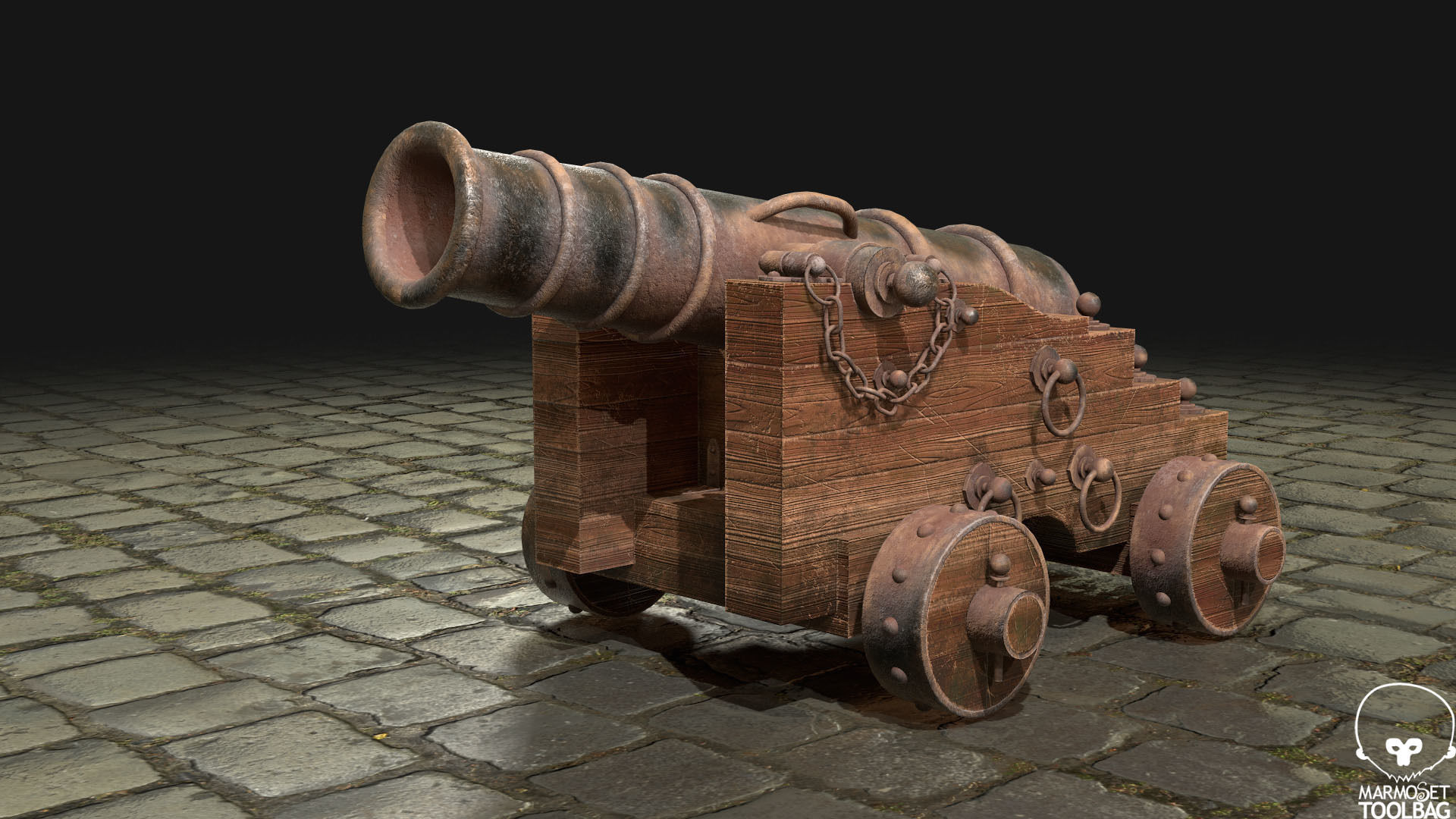 Cannon-3-Old Version Low-poly 3D model_2