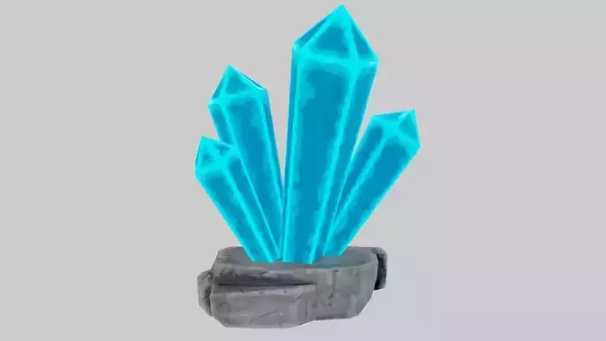 Blue Stylized Rock Crystal Cluster Version 1
