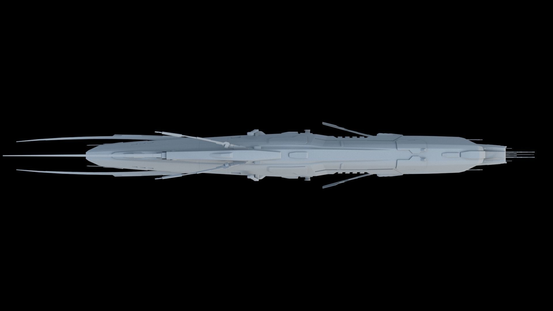 Sci Fi Alien SpaceShip 3D model_5