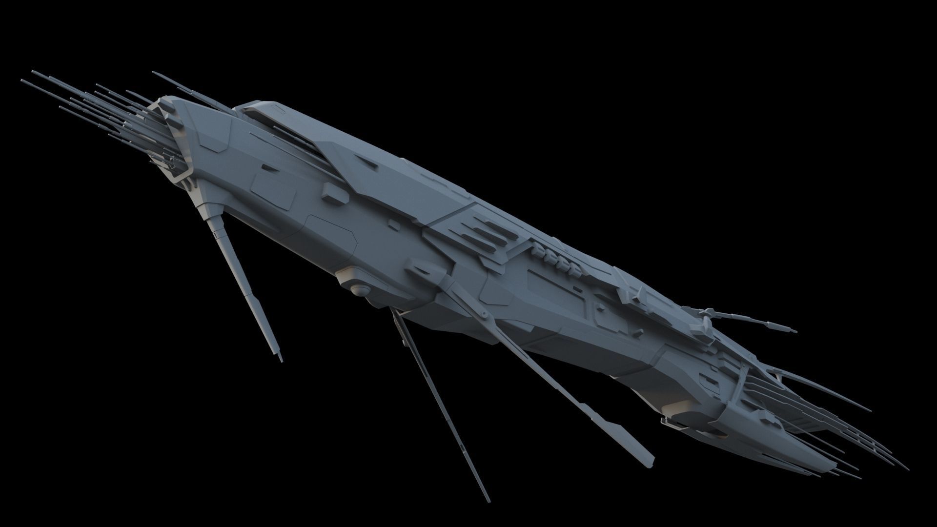 Sci Fi Alien SpaceShip 3D model_10