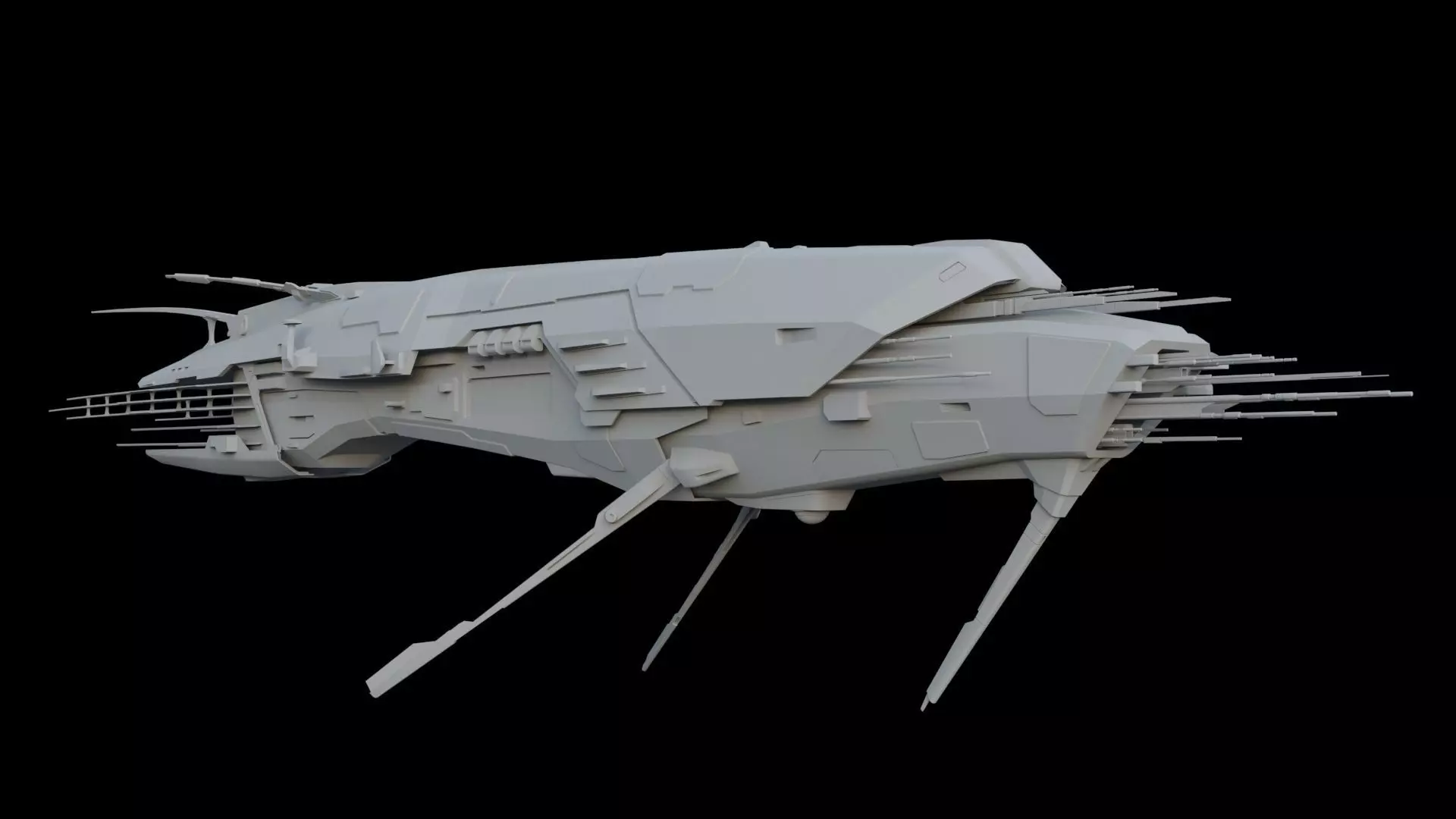 Sci Fi Alien SpaceShip 3D model_0