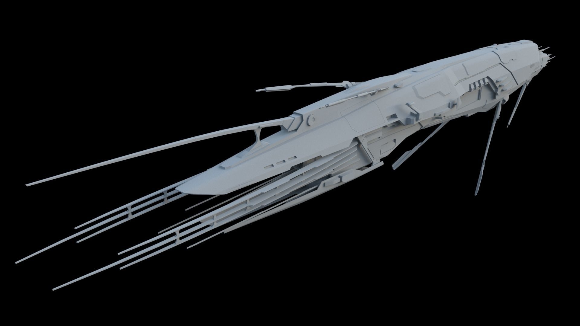 Sci Fi Alien SpaceShip 3D model_11
