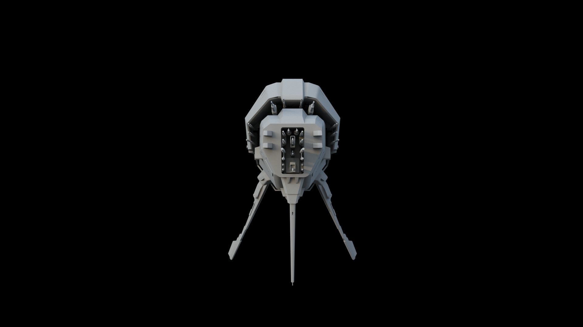 Sci Fi Alien SpaceShip 3D model_3