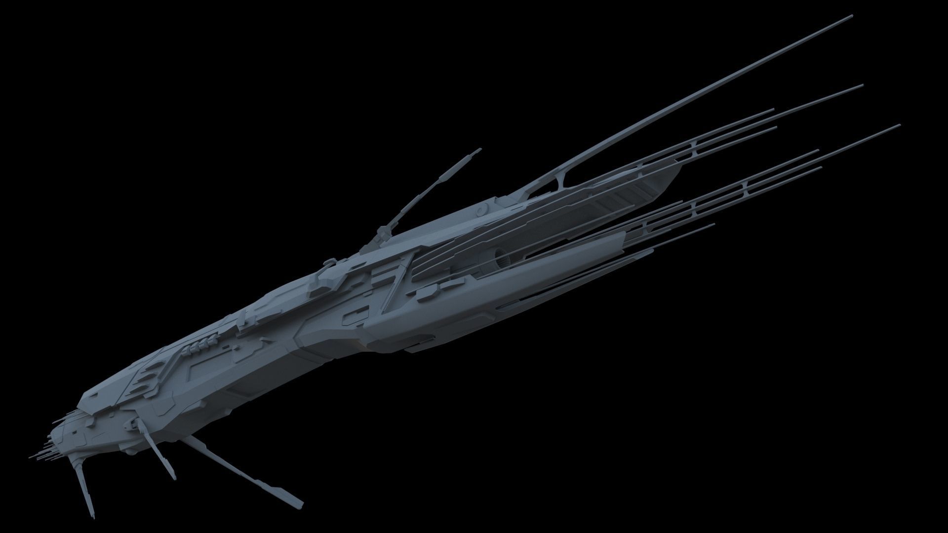 Sci Fi Alien SpaceShip 3D model_14