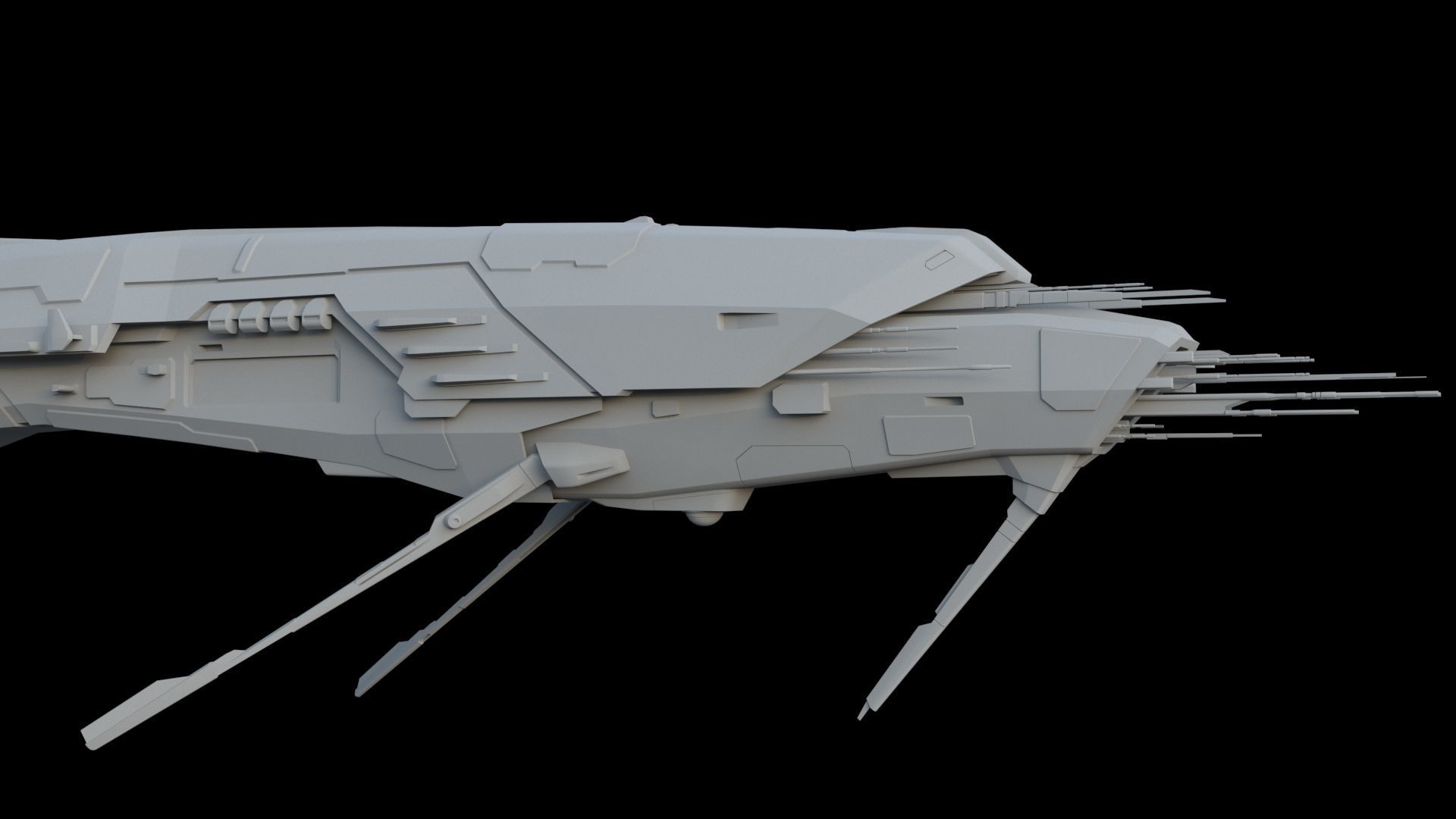 Sci Fi Alien SpaceShip 3D model_16