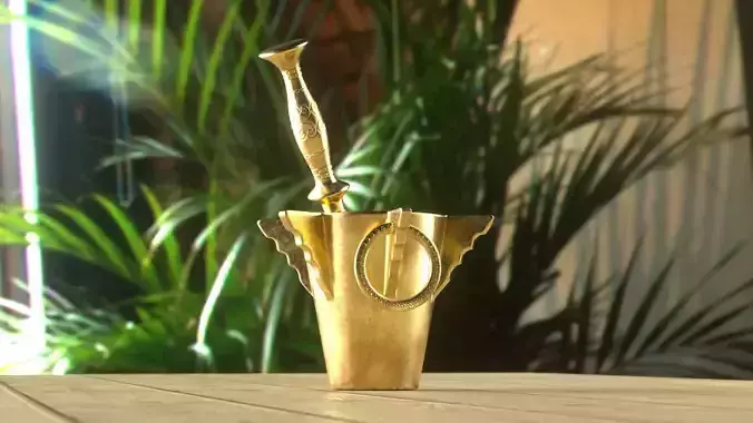 Traditional Moroccan Mortar and Pestle 3D model