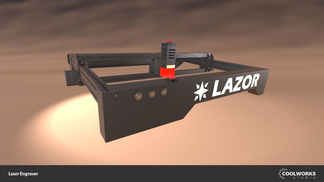 Laser Engraver Low-poly 3D model_1