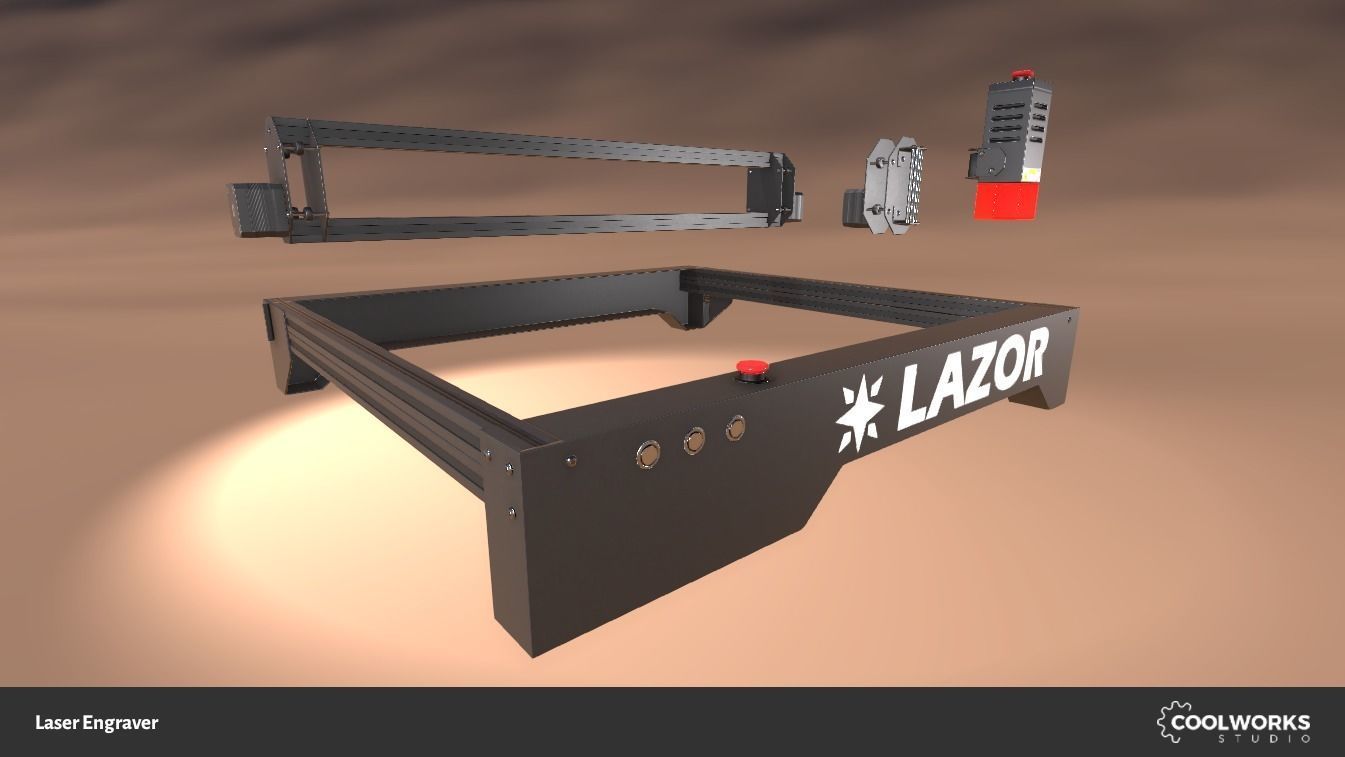 Laser Engraver Low-poly 3D model_4