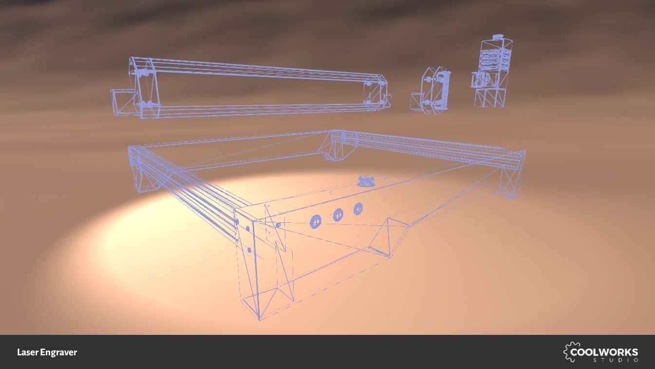 Laser Engraver Low-poly 3D model_10