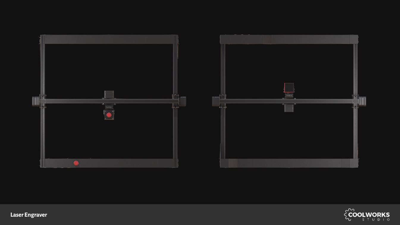 Laser Engraver Low-poly 3D model_9