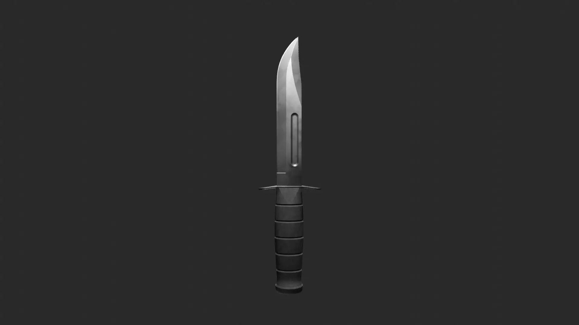 Hunting Knife Low-poly 3D model_0