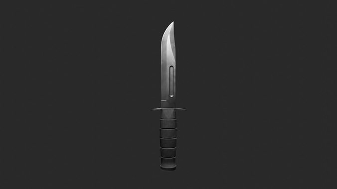 Hunting Knife Low-poly 3D model