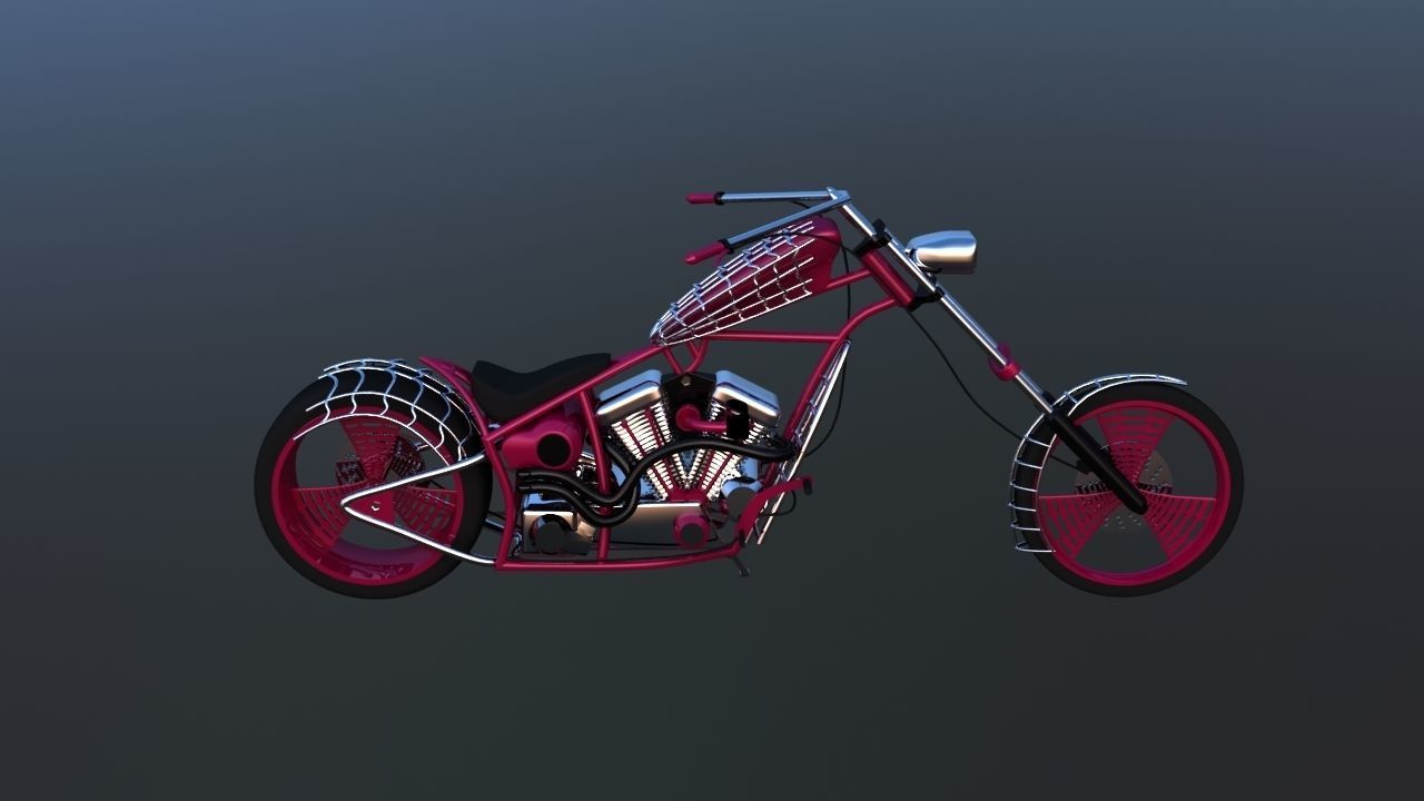 American Chopper Black Widow 3D model_5