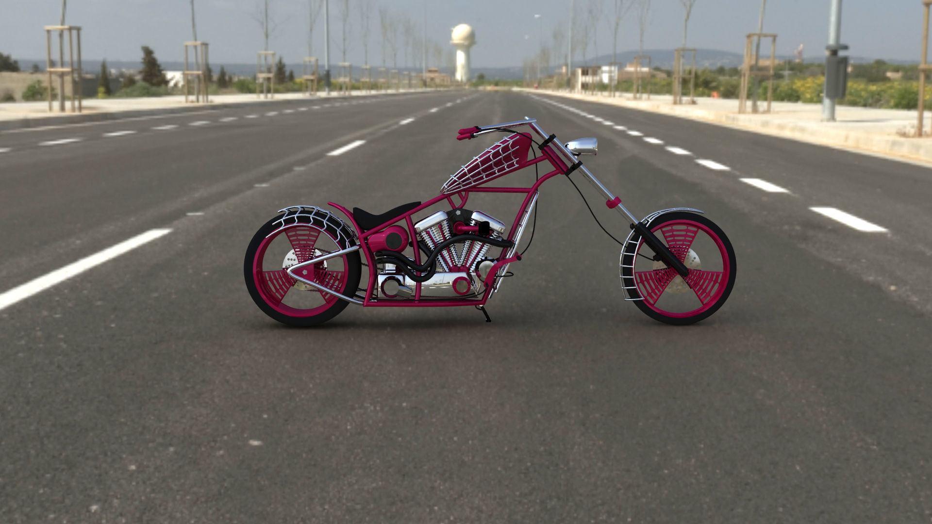 American Chopper Black Widow 3D model_2