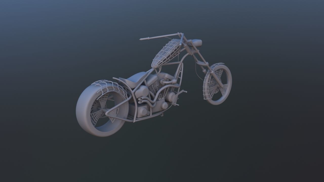 American Chopper Black Widow 3D model_12
