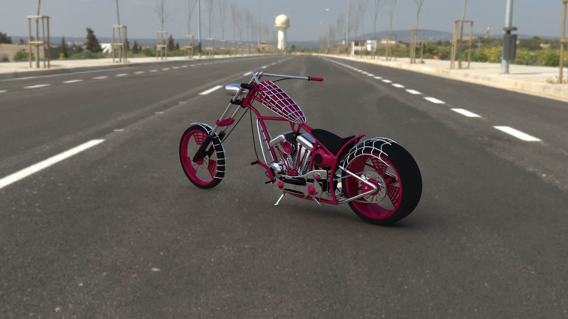 American Chopper Black Widow 3D model_1