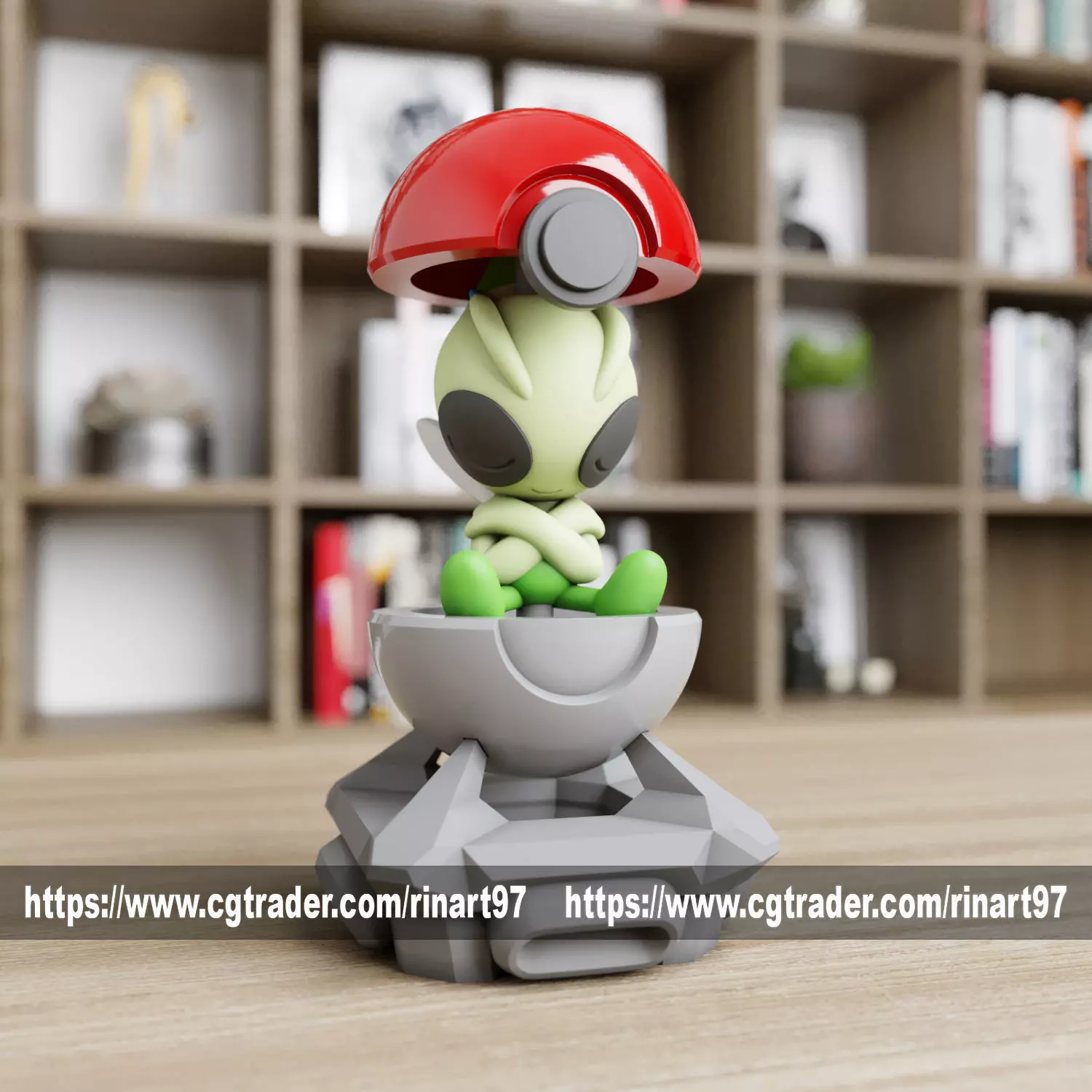 Celebi in the pokeball from Pokemon 3D print model_0