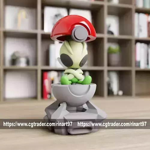 Celebi in the pokeball from Pokemon 3D print model