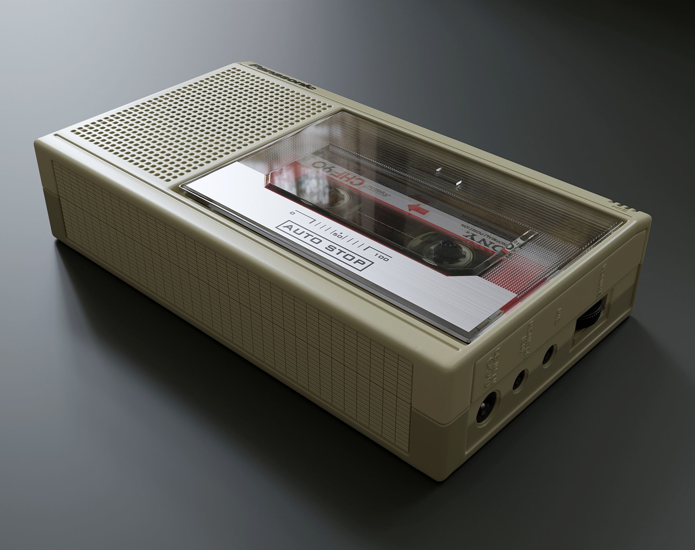 Vintage cassette player Panasonic 3D model_3