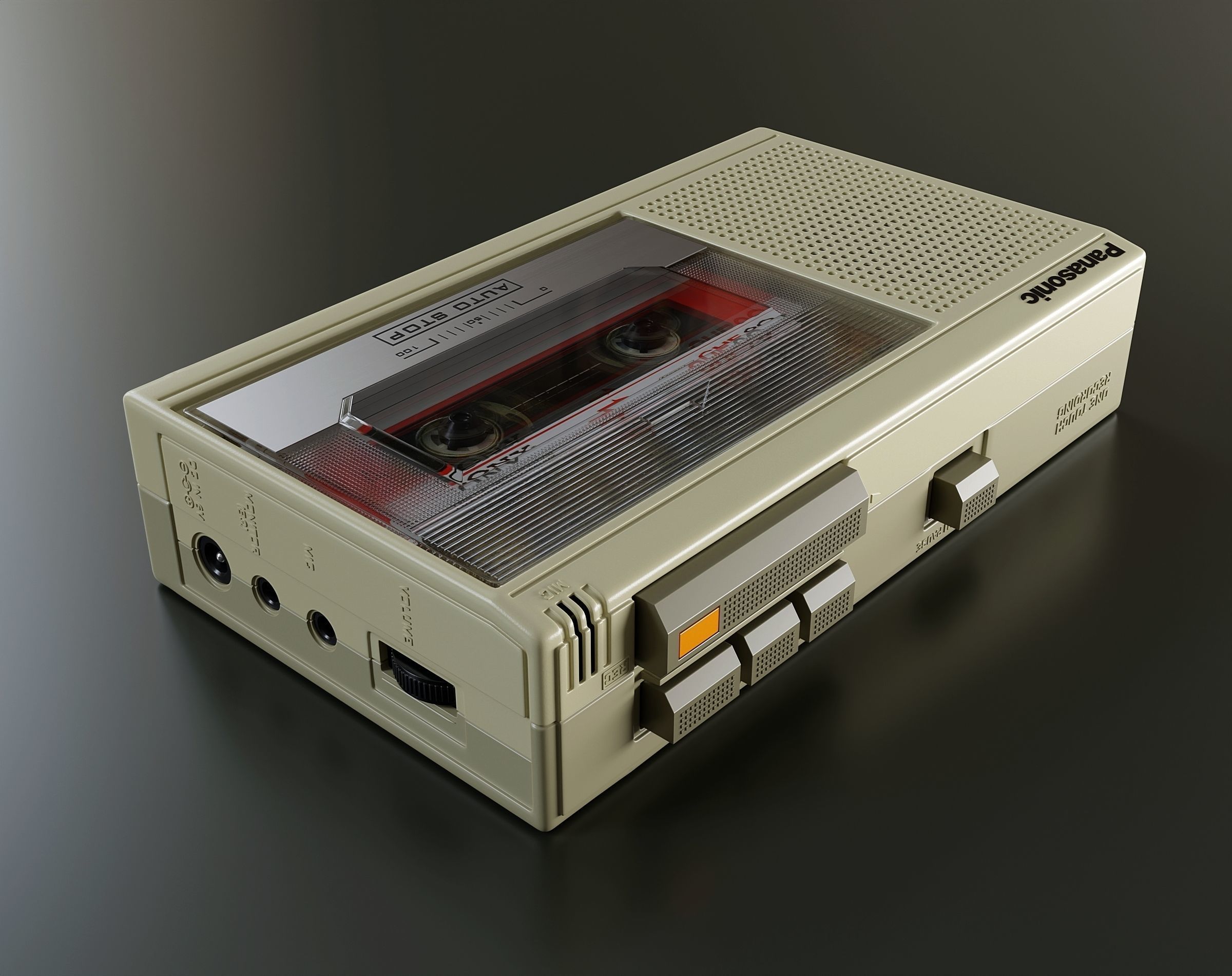 Vintage cassette player Panasonic 3D model_1