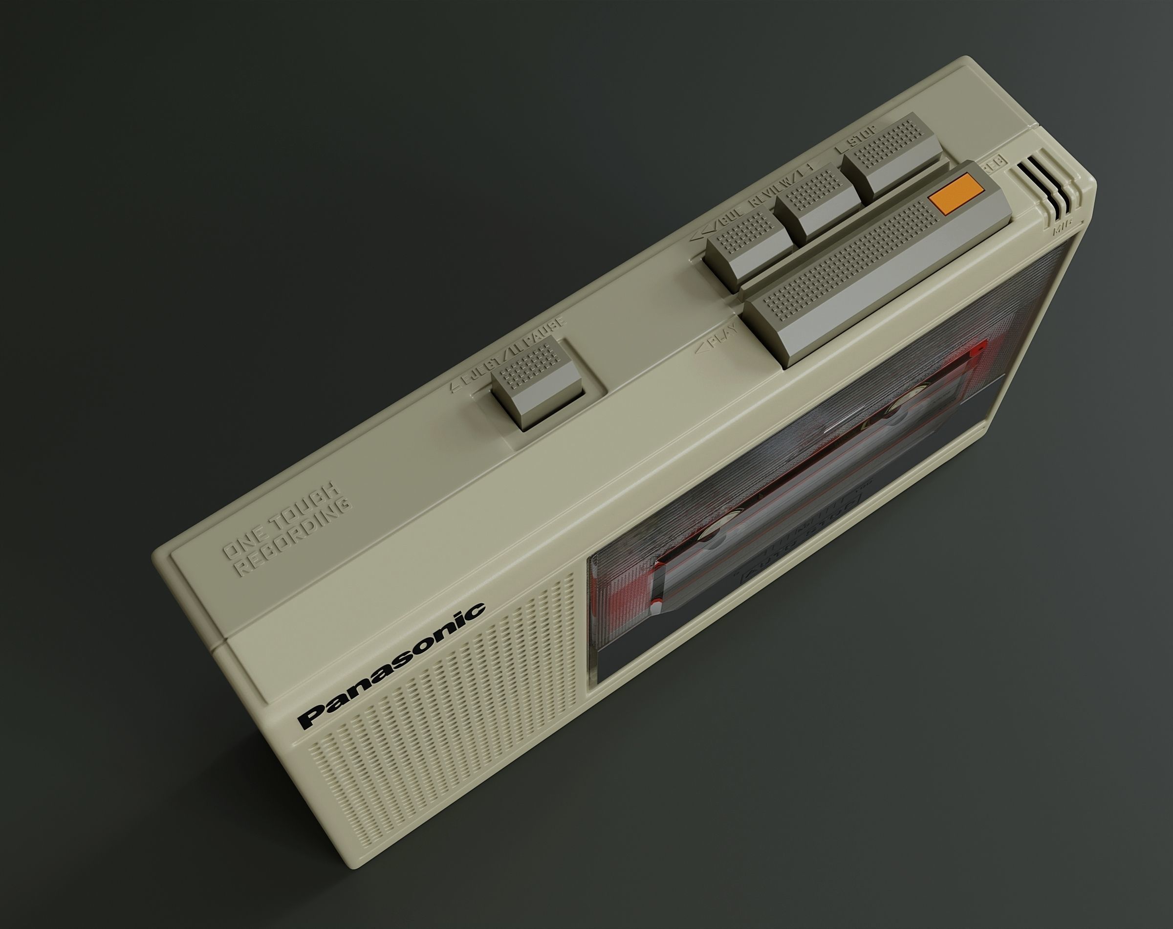 Vintage cassette player Panasonic 3D model_2