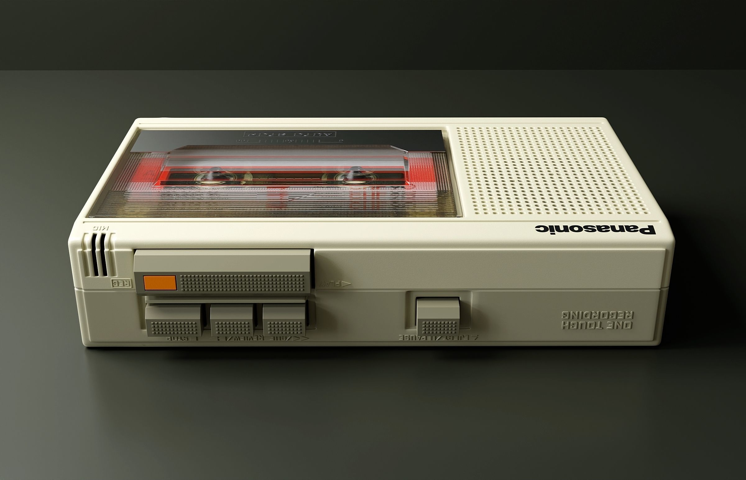 Vintage cassette player Panasonic 3D model_4