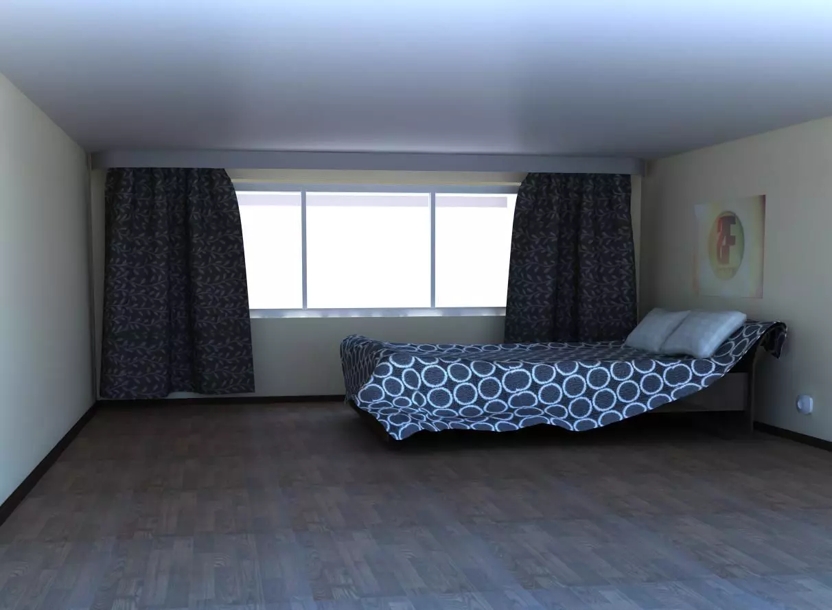 Bedroom light socket with two holes 3D model