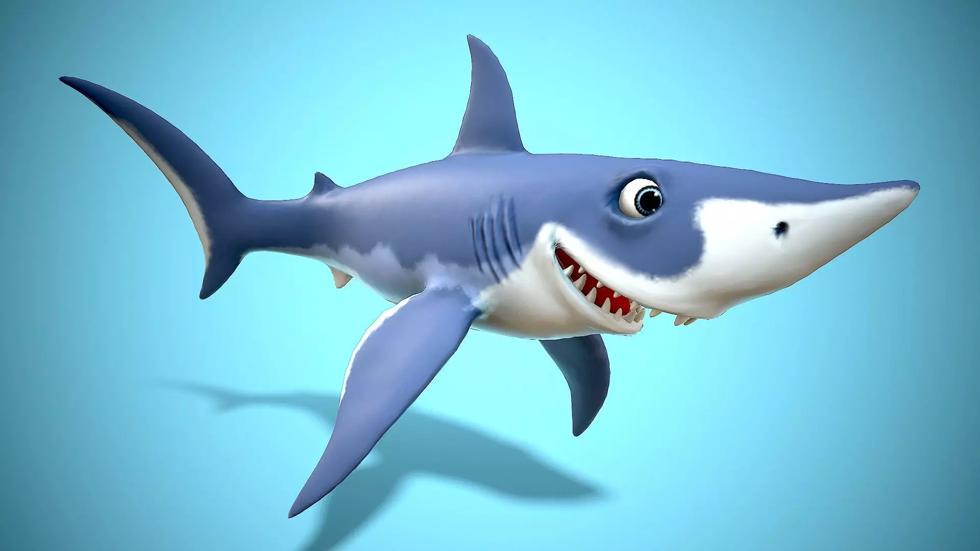 cartoon mako shark Low-poly 3D model_0