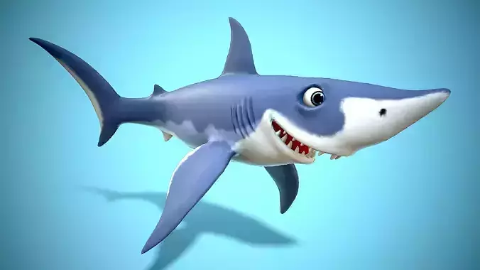 cartoon mako shark Low-poly 3D model