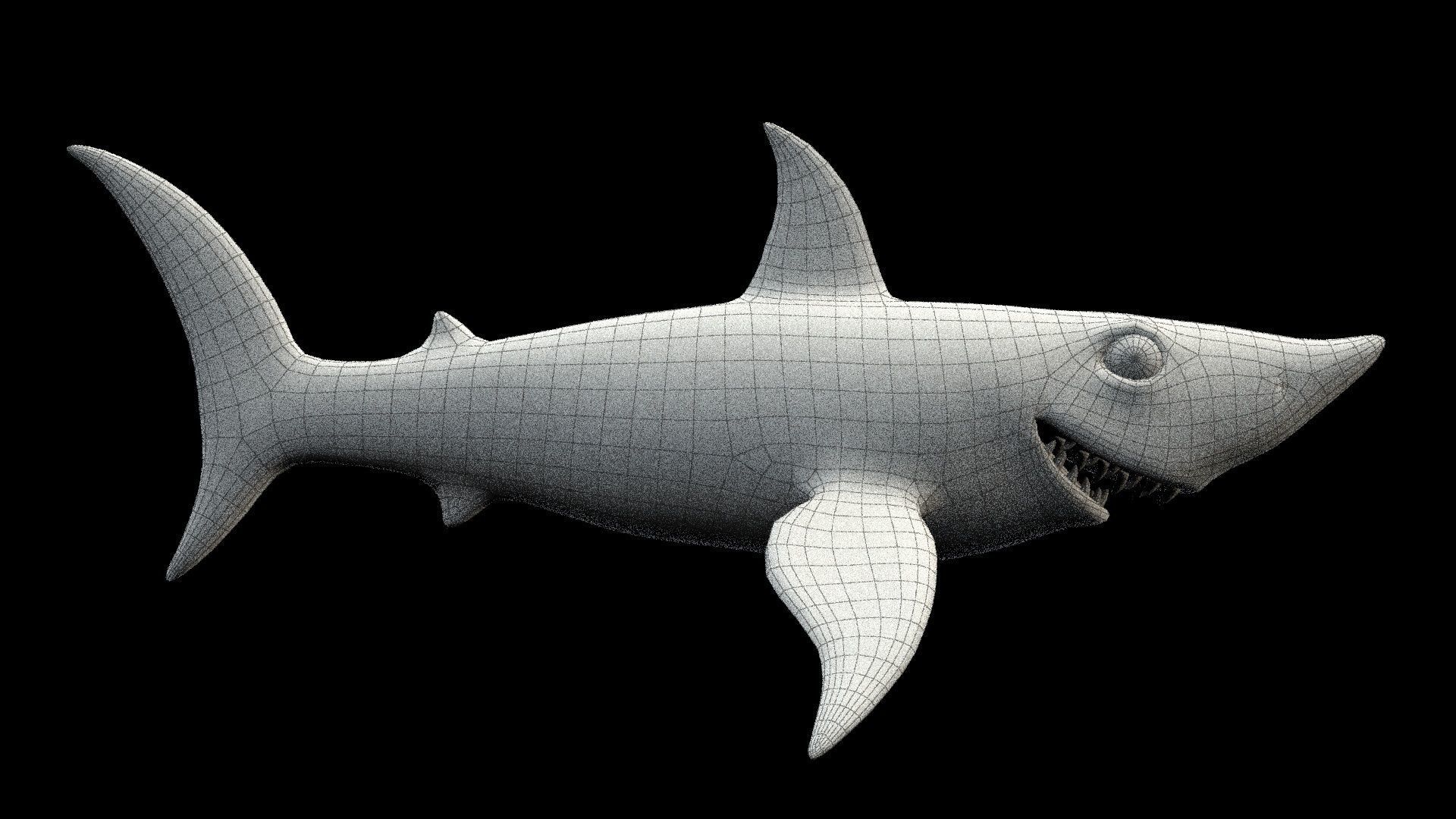 cartoon mako shark Low-poly 3D model_11