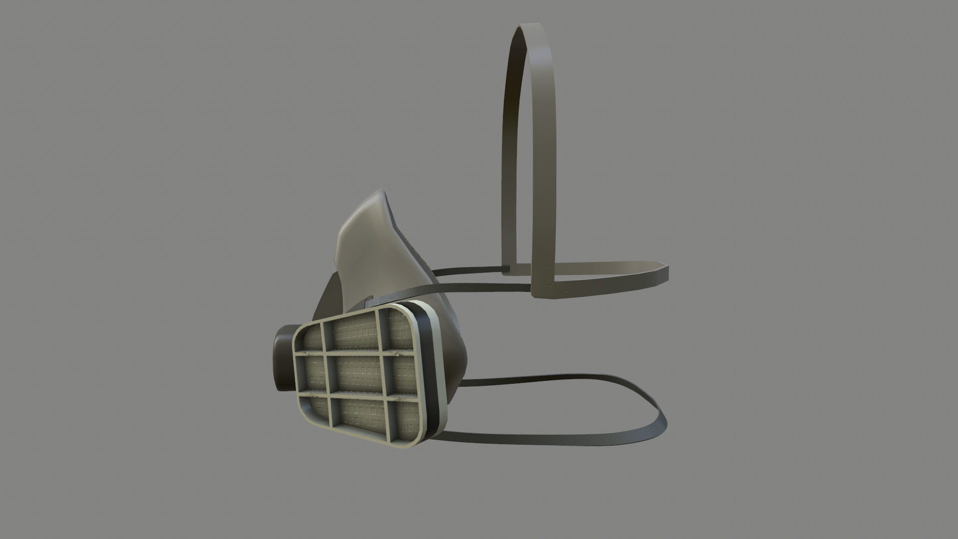 Respirator Mask Low-poly 3D model_4
