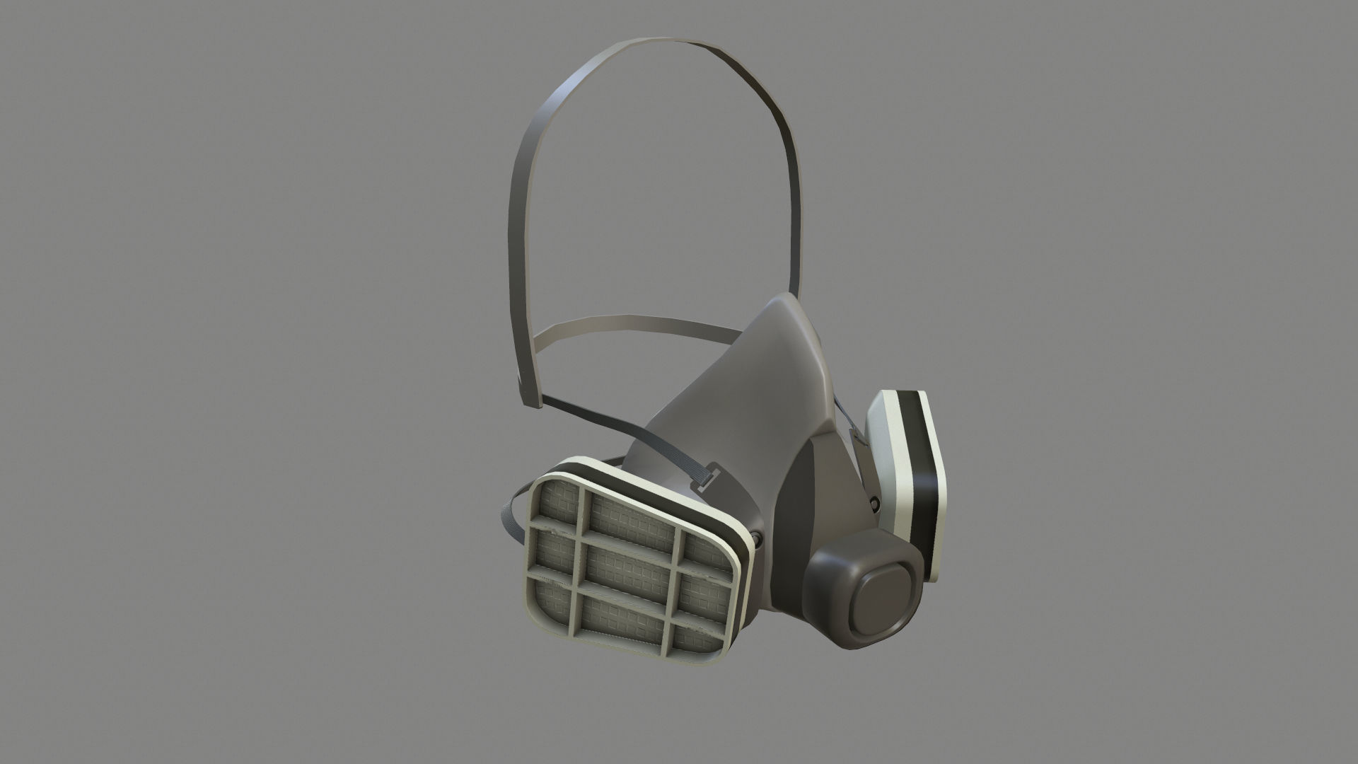 Respirator Mask Low-poly 3D model_1