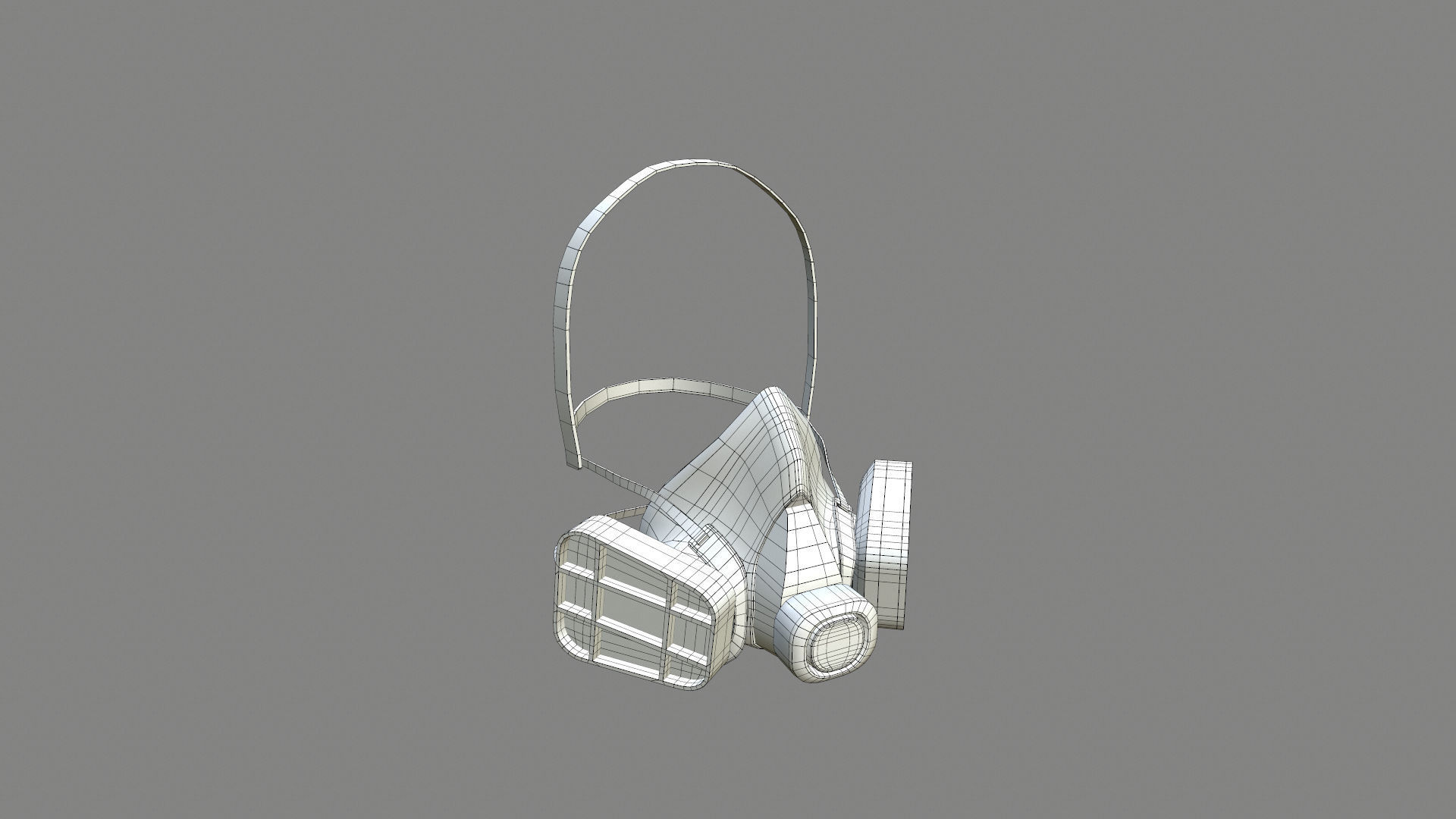 Respirator Mask Low-poly 3D model_5