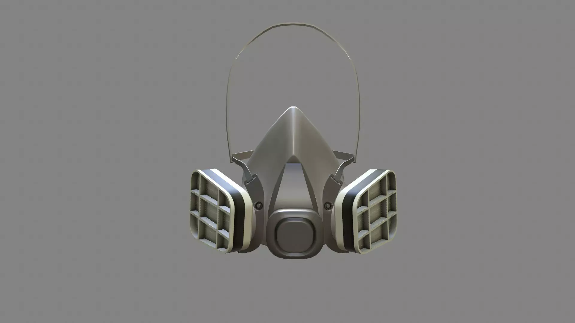Respirator Mask Low-poly 3D model_0