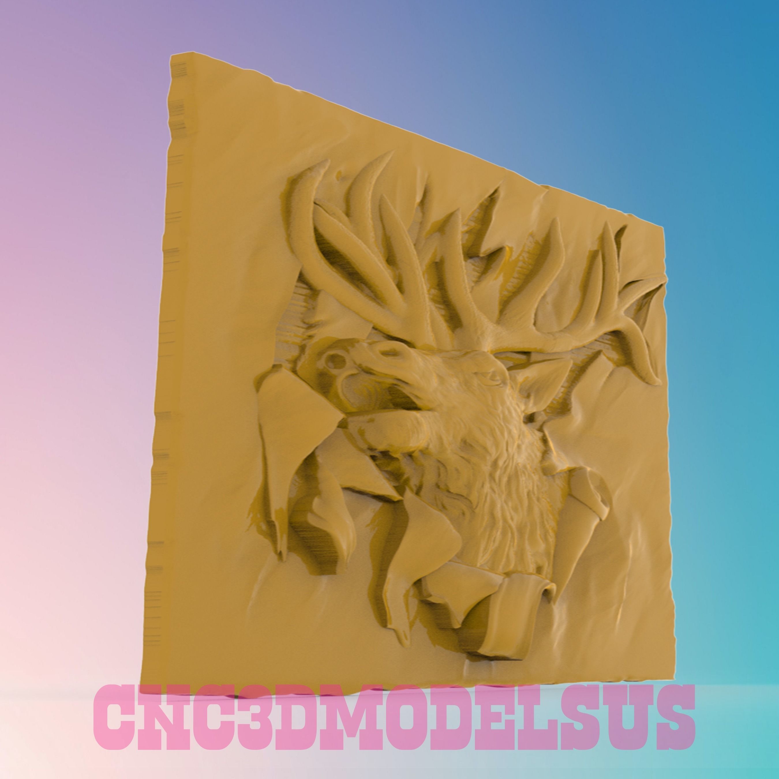 Deer 3D Model STL File for CNC Router Laser and 3D Printer 3D print model_1