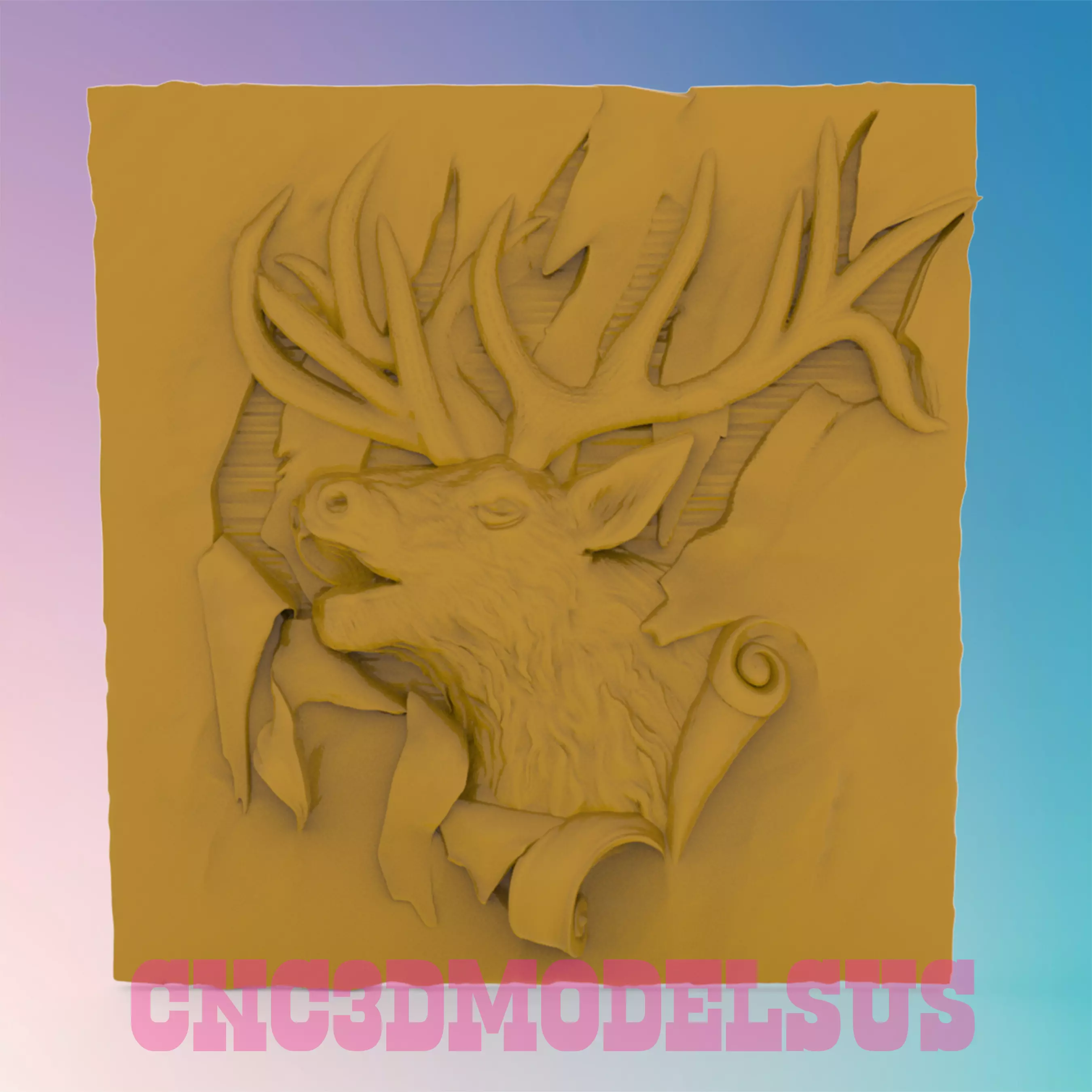 Deer 3D Model STL File for CNC Router Laser and 3D Printer 3D print model_0