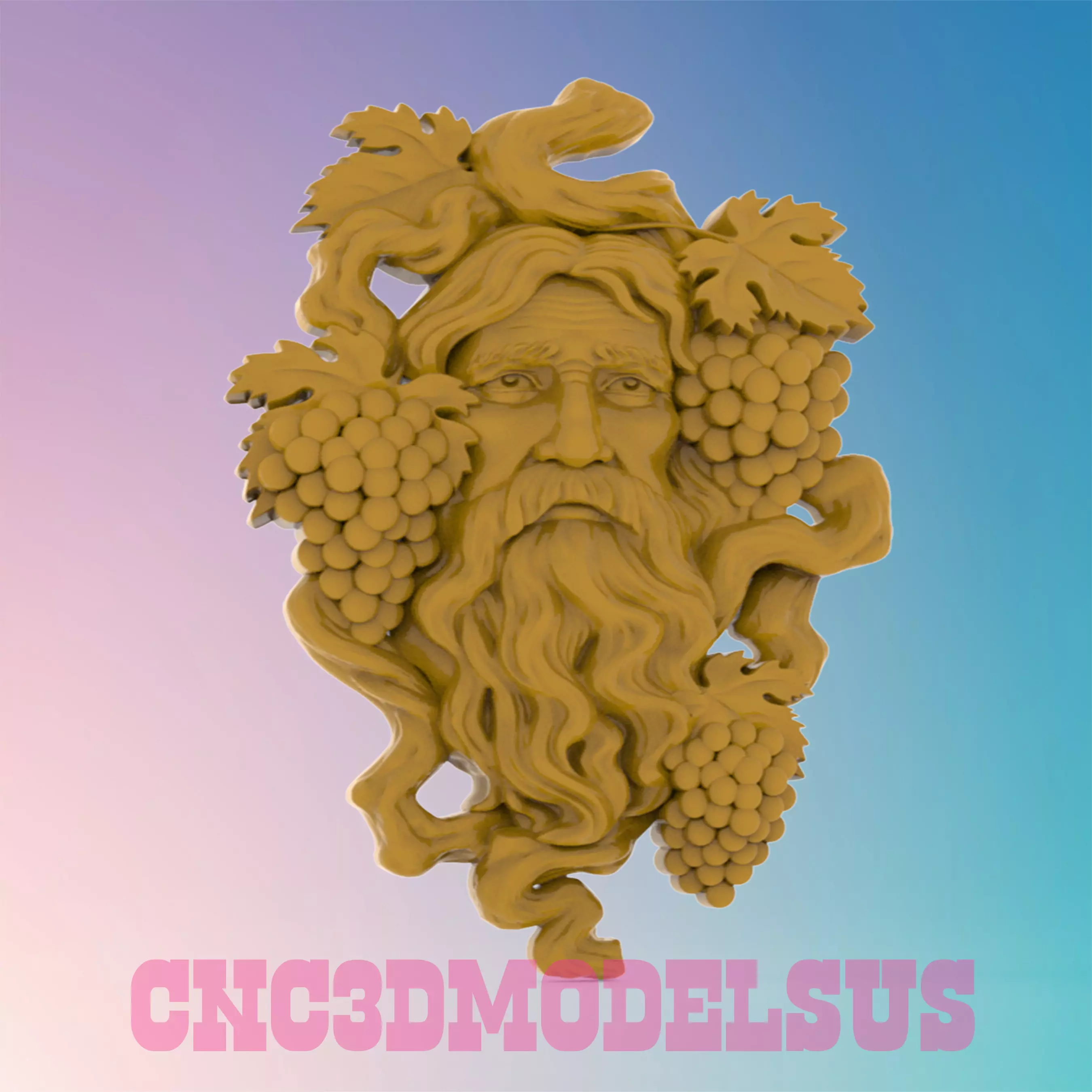 Old Man in Grapes 3D MODEL STL FILE FOR CNC ROUTER LASER 3D print model