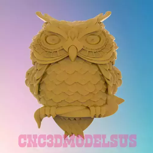 Owl 3D MODEL STL FILE FOR CNC ROUTER LASER  3D print model