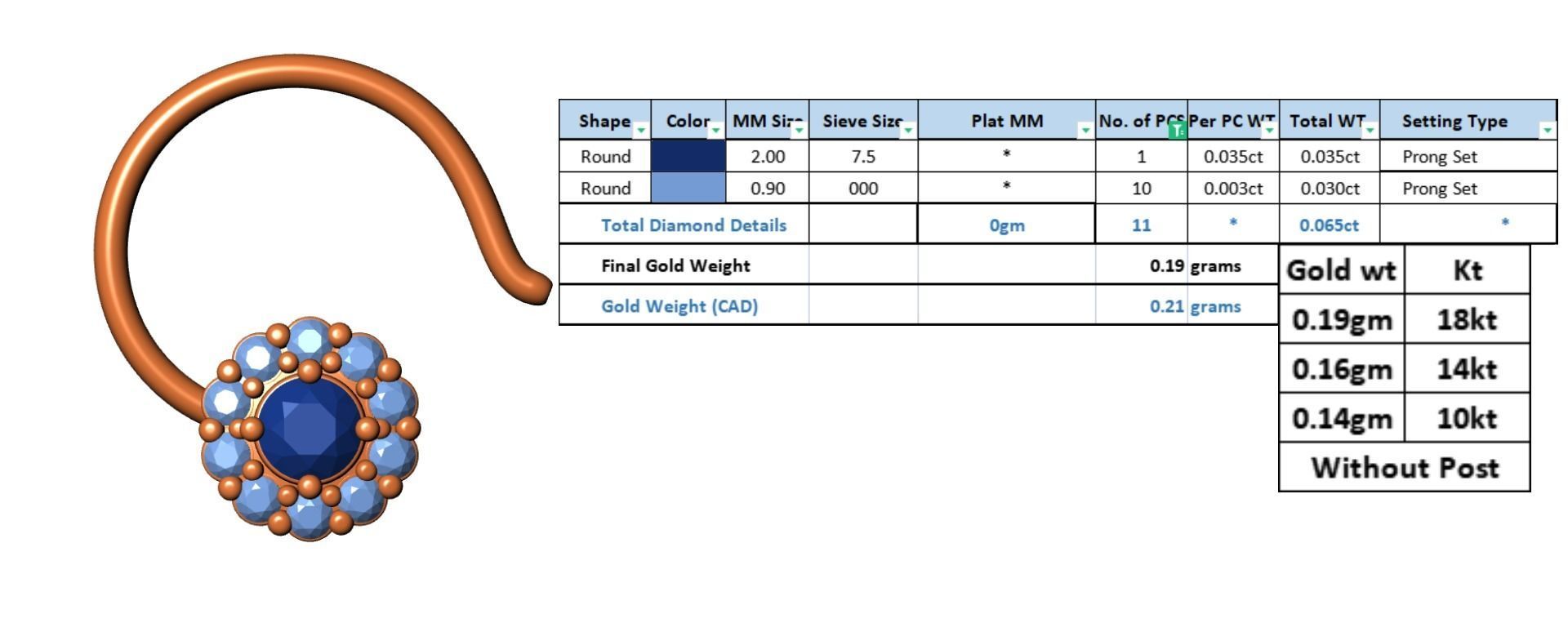 Nosepin 3D print model 3D print model_9