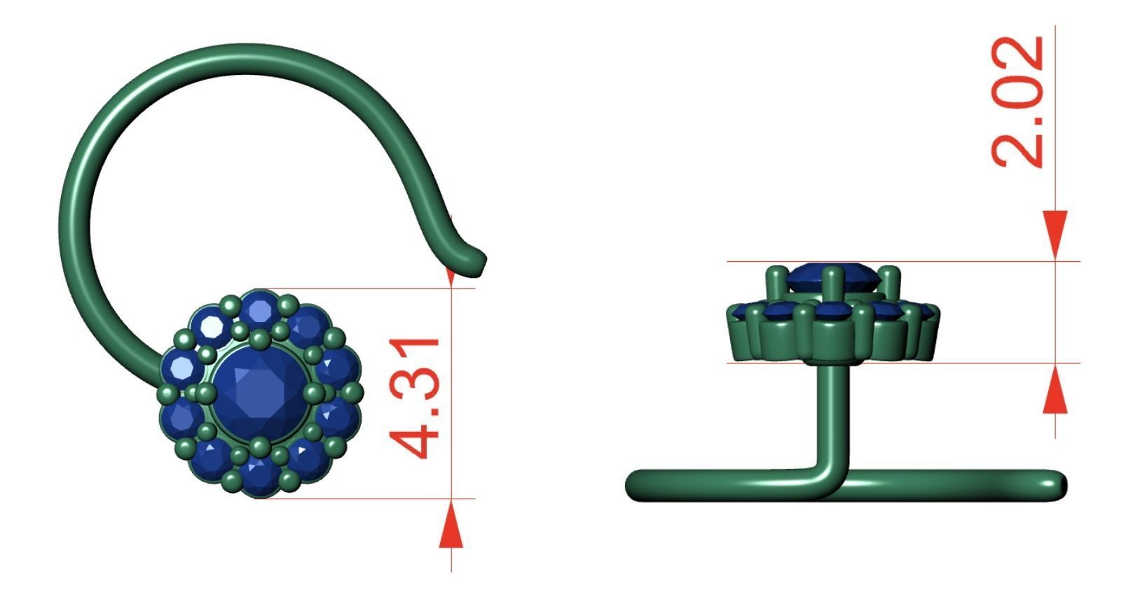 Nosepin 3D print model 3D print model_10