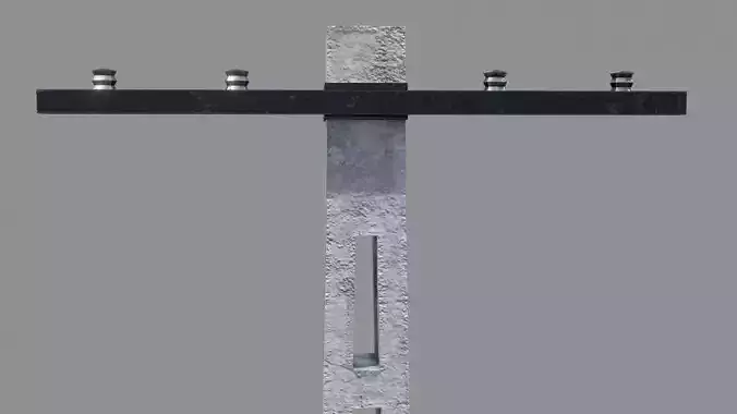 Concrete Utility Pole Free low-poly 3D model