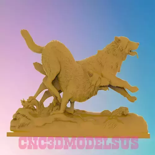 Wolves 3D MODEL STL FILE FOR CNC ROUTER LASER and  3D PRINTER 