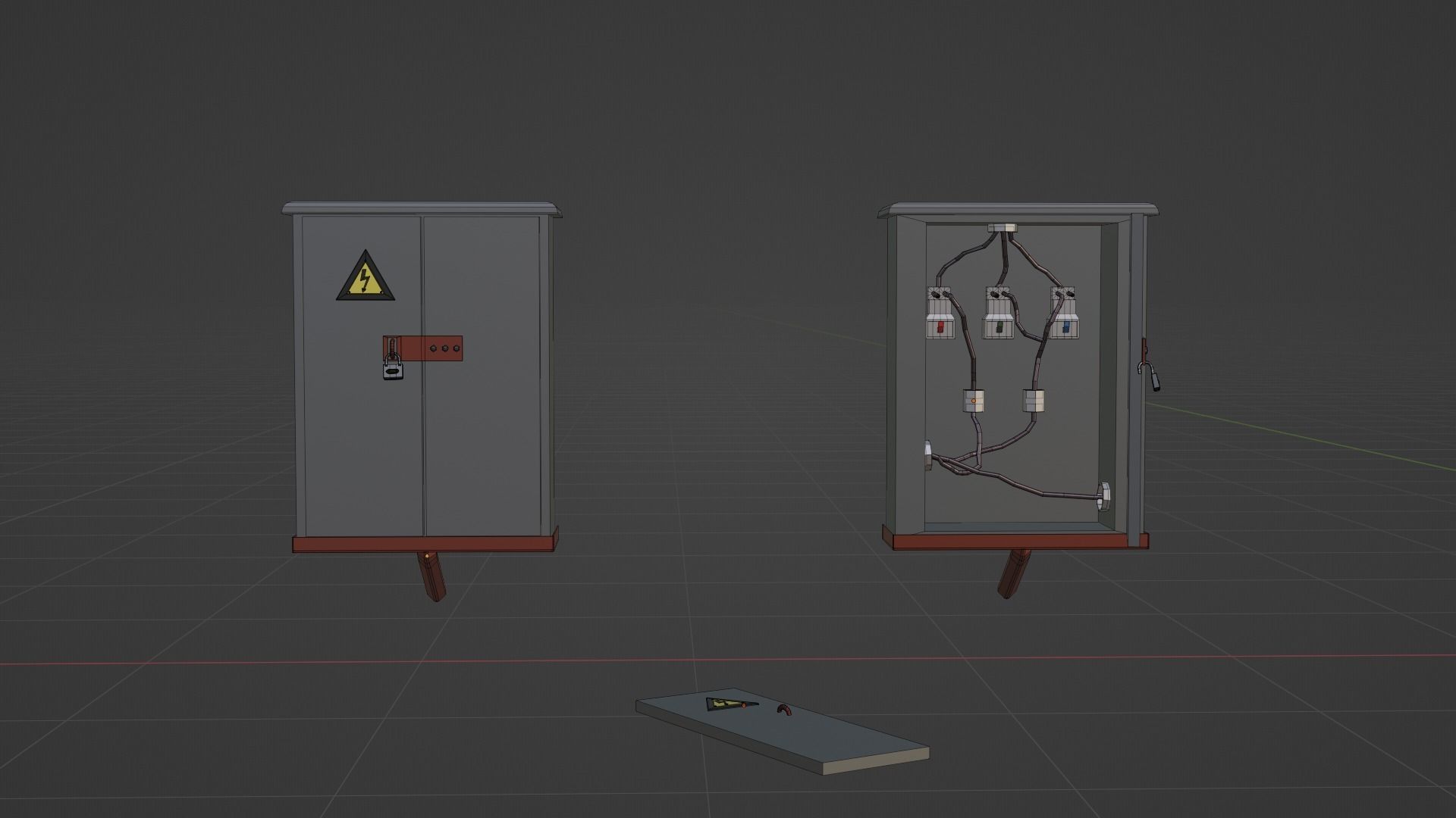 low poly electrical panel Low-poly 3D model_8