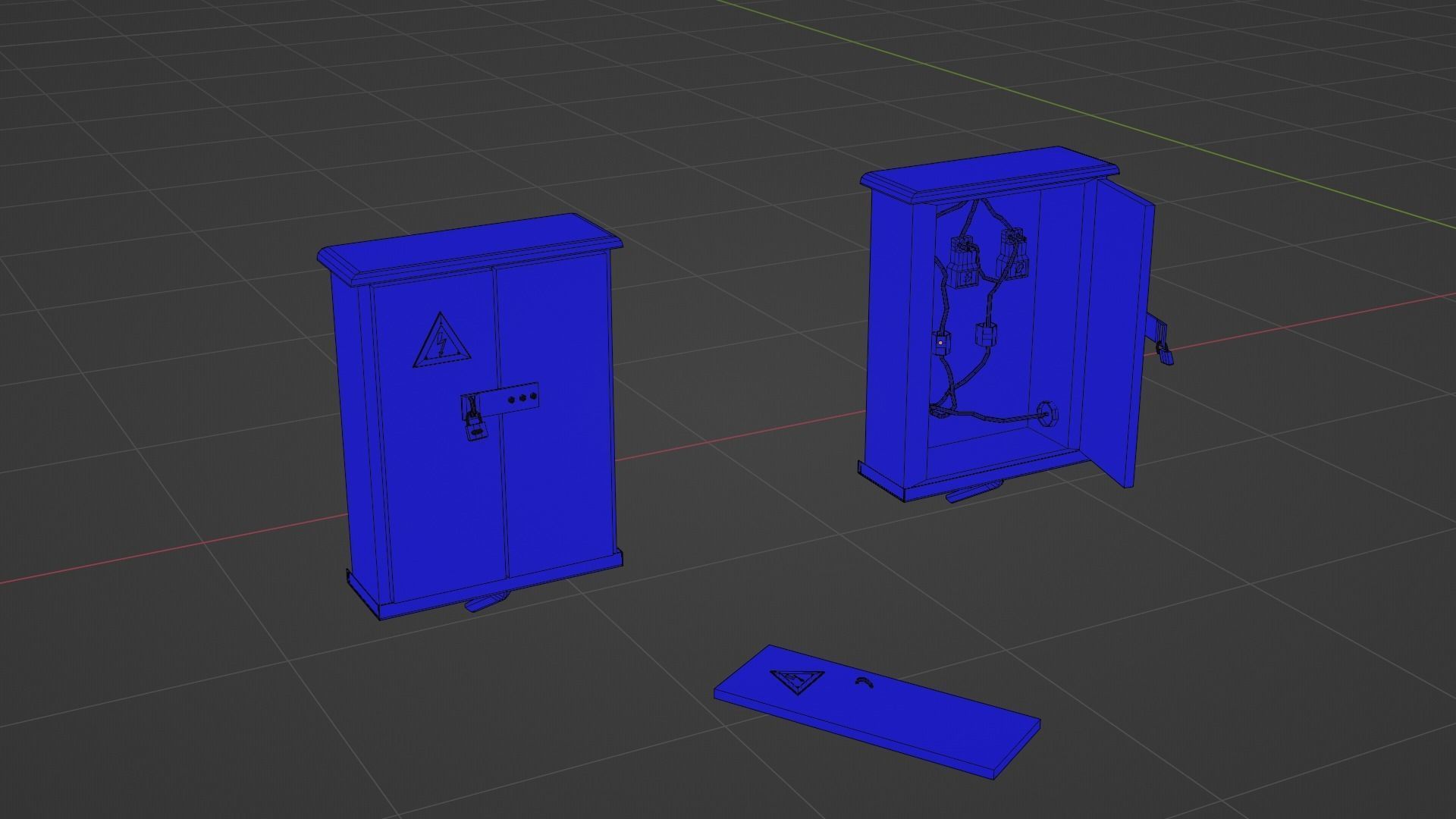 low poly electrical panel Low-poly 3D model_4